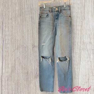 ZARA Jeans Women's Light Blue Size 0 Distressed Ripped